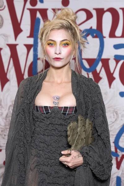 PARIS, FRANCE - MARCH 08: (EDITORIAL USE ONLY - For Non-Editorial use please seek approval from Fashion House) Paris Jackson attends the Vivienne Westwood Womenswear Fall/Winter 2025-2026 show as part of Paris Fashion Week  at Pavillon Cambon on March 08, 2025 in Paris, France. (Photo by Pascal Le Segretain/Getty Images)