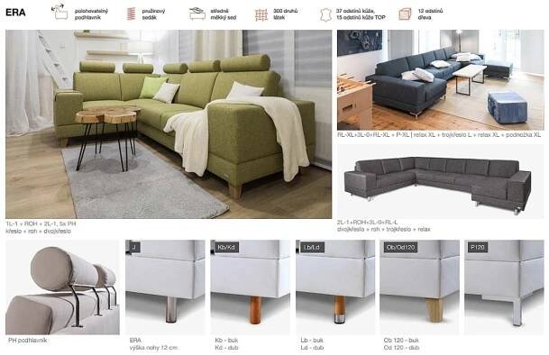 Designová sedací souprava ERA český výrobek | nabytekmikulec.cz