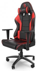 SPC Gear SR300 V2 RD herní židle černo-červená - kožená  - Počítače a hry