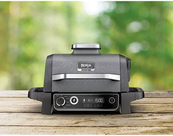 Ninja Woodfire elektrický gril, gril, černá, stříbrná (matná) : Půhy.cz