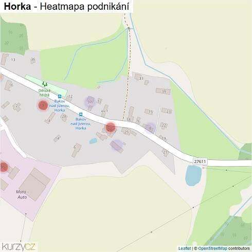 Mapa Horka - Firmy v části obce.