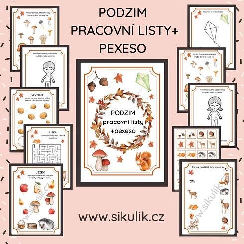 PODZIM pracovní listy se zvířátky + pexeso
