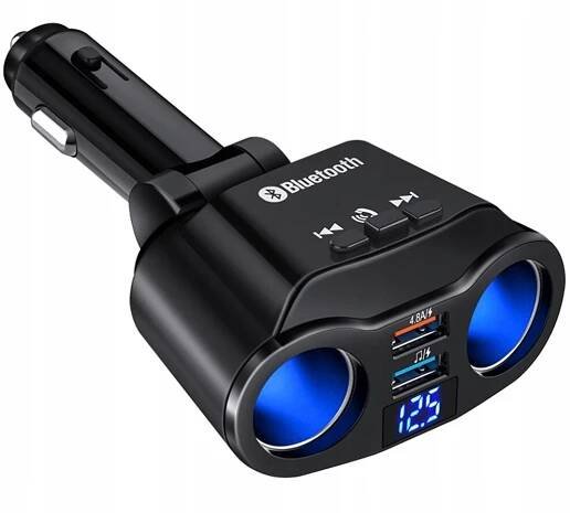 4v1 ROZDĚLOVAČ + NABÍJENÍ 12V 24V + TRANSMITER + LED MĚŘIČ NAPĚTÍ Stav balení originální