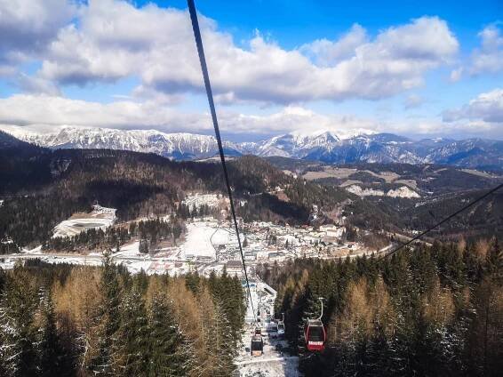 The view from ski lift to Zauberberg Semmering