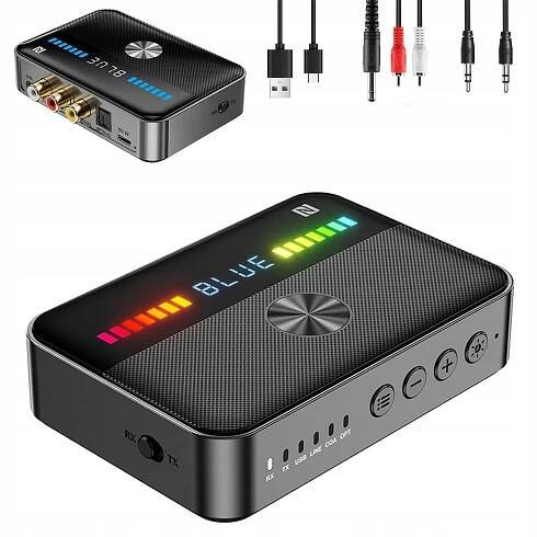 BLUETOOTH ADAPTÉR PRO VĚŽ HiFi AUX JACK PŘIJÍMAČ VYSÍLAČ BT5.3 NFC