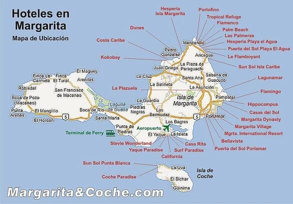 Hoteles en Margarita y Coche