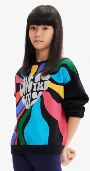 Desigual Černá holčičí mikina Desigual Ida