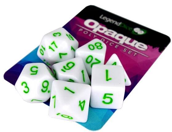 Poly Dice Set - Pearl - Rose (White)
