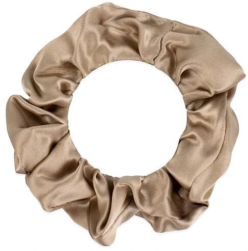 Silk Scrunchie, Golden Taupe