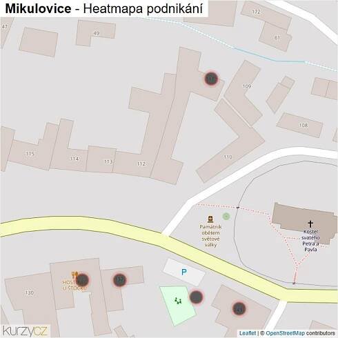 Mapa Mikulovice - Firmy v obci.