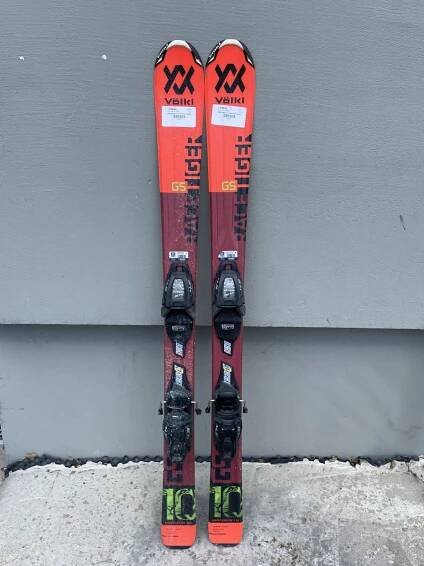 Bazar - Dětské sjezdové lyže Völkl Racetiger Jr GS red 19/20 + VMotion 4.5 - délka 110 cm