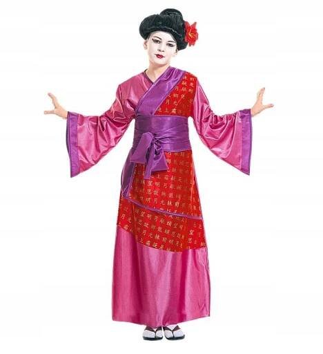 Kostým Gejša Kostým Převlek Geisha Kimono Pásek Dítě 128