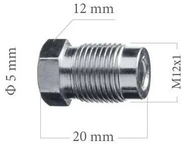 WP Koncovka brzdové trubky 5mm M12x1 12x20mm