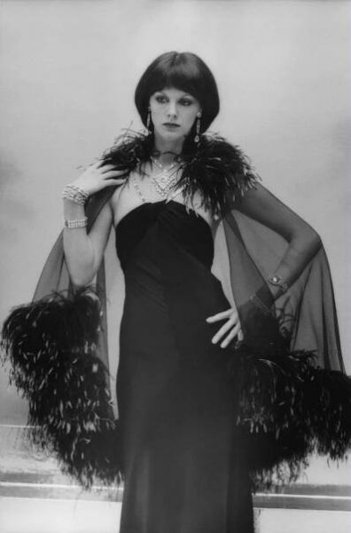 Anny Duperey, dressed by Yves Saint Laurent, in the film Stavisky by Alain Resnais, 1974. Photograph by Giancarlo Botti., © Giancarlo Botti/Gamma-Rapho