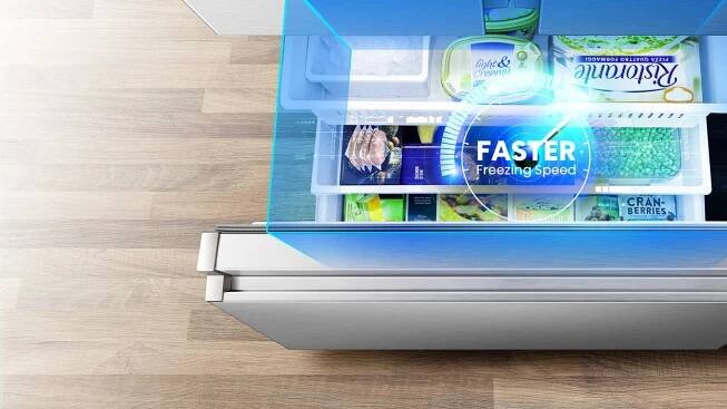 Americká chladnička Hisense RF632N4WIE1, šedá, SuperFreeze