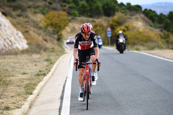 LEKUNBERRI SPAIN  OCTOBER 21 Tim Wellens of Belgium and Team Lotto Soudal  Julius Van Den Berg of The Netherlands and Team EF Pro Cycling  Breakaway  during the 75th Tour of Spain 2020 Stage 2 a 1516km stage from Pamplona to Lekunberri  lavuelta  LaVuelta20  La Vuelta  on October 21 2020 in Lekunberri Spain Photo by David RamosGetty Images