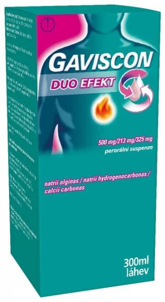 GAVISCON DUO EFEKT Perorálna suspenzia sus por (fľ.skl.jantár.+odmerka) 1x300 ml