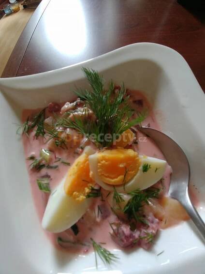Polévka "okroška" babičky Aničky - fotografie 2 - TopRecepty.cz