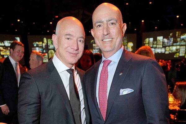 Jeff Bezos and Mark Bezos attend the Robin Hood Benefit 2022 on May 09, 2022 in New York City.