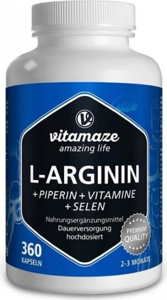 Vitamaze L-arginin, 360 kapslí