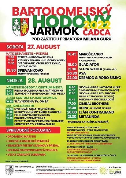 Mesto Čadca srdečne pozýva na Bartolomejský hodový jarmok / Mesto Čadca - oficiálne stránky