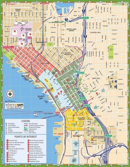 Seattle sightseeing map