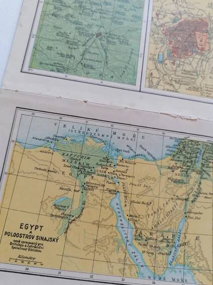 Mapa Jeruzalém a Egypt 1.pol. 20.století | Aukro