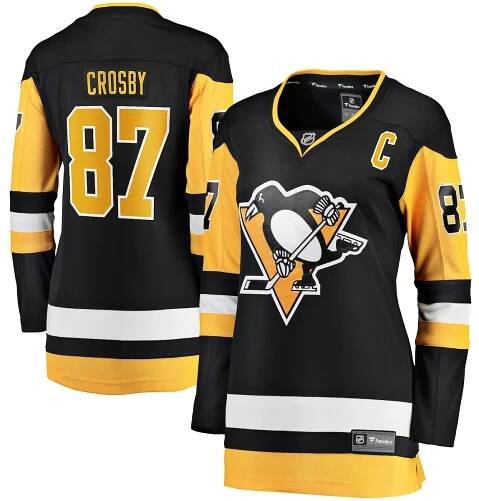 Women's Pittsburgh Penguins Sidney Crosby Fanatics Black Captain Patch Home Breakaway Jersey