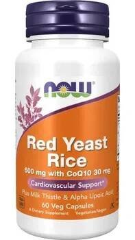 Now Foods Červená Rýže (Red Yeast Rice) 600 mg a Koenzym Q10 60 kapslí