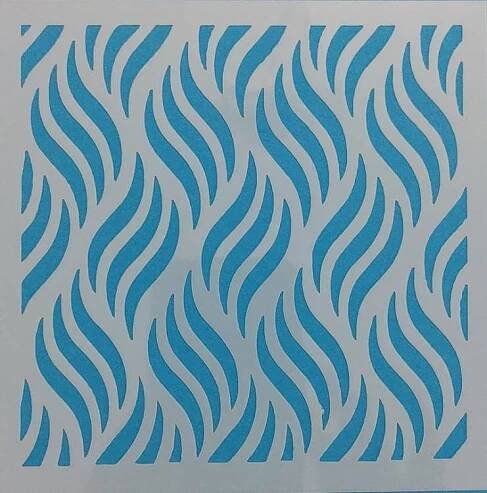 Plastová šablona mix 13x13cm - Vlnky 2
