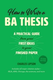 Cover image for Lipson, How to Write a BA Thesis, Second Edition