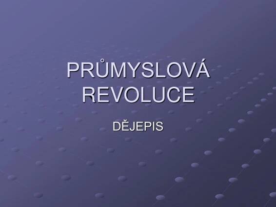 pr myslov revoluce