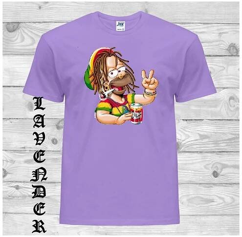 Levné bavlněné tričko s potiskem rasta Homer Simpson