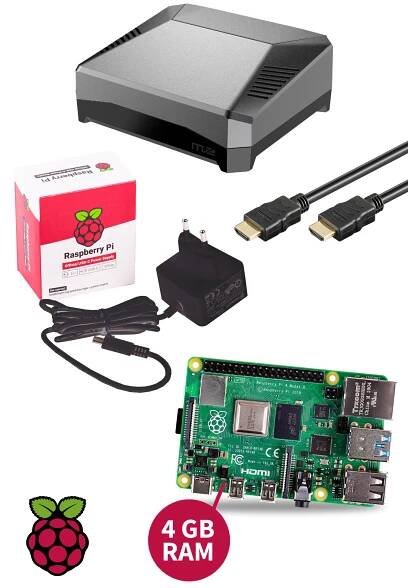 Komplettset Argon ONE M.2 Case mit Raspberry Pi 4, 2GByte