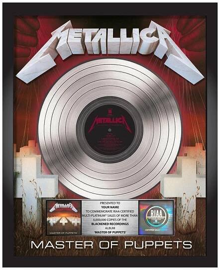 Master of Puppets Platinum Award Plaque