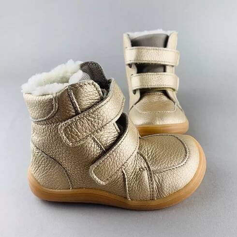 BABY BARE WINTER Gold BABY BARE SHOES Barefoot boty