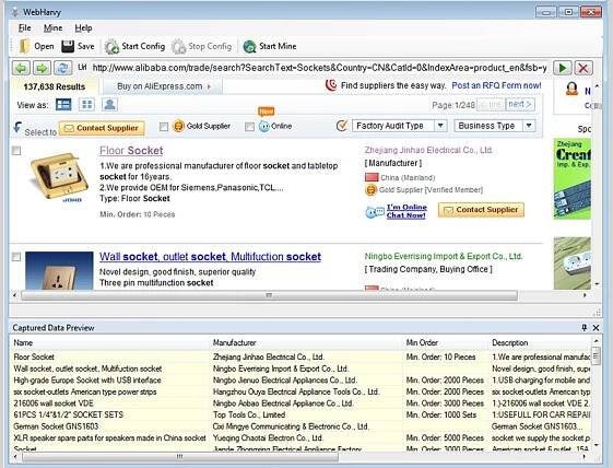 webharvy web crawler tool interface