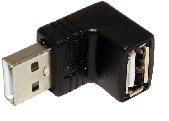 USB redukce, USB A(M) - USB A(F), lomená nahoru