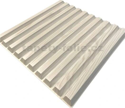 Obkladové panely 3D PVC SLATS D167 dřevo bílé, cena za kus, rozměr 500 x 500 mm, SLATS dřevo bílé, IMPOL TRADE