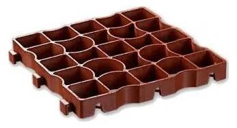 Plotovka Ecoraster E 40 teracotta, plastová zatravňovací dlažba 33x33x4