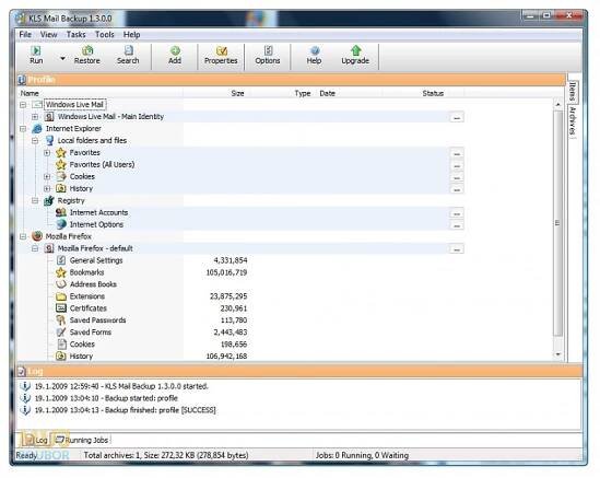 KLS Mail Backup ke stažení zdarma - download