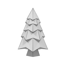 Malý vánoční stromeček 3D papírový model | Vystřihovánky pro děti k vytisknutí zdarma