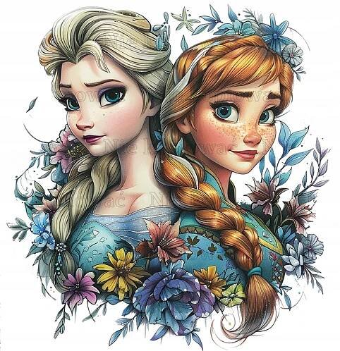 Nažehlovačka Termo samolepka Elsa a anna frozen princezny pohádka princesse