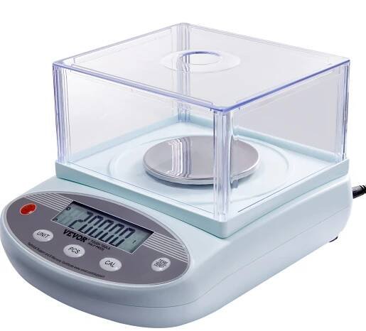 Analytická laboratorní váha 500 g x 0,001 g, 13 jednotek, s LCD displejem a ochranou proti větru Hlavní barva modrá