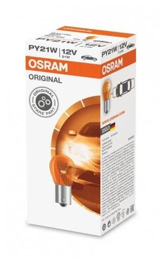 žárovka 12V 21W BAU15s oranžová OSRAM (PY21W)