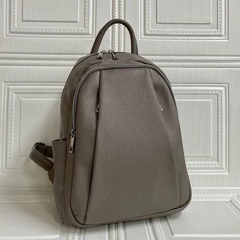 Dámský hnědý kožený batoh 5637 TAUPE, MAXFLY : Kožené zboží SÁRA - kabelky, aktovky, batohy, peněženky, doplňky