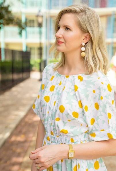 Daisy Print Midi Dress | www.ashleybrookedesigns.com 