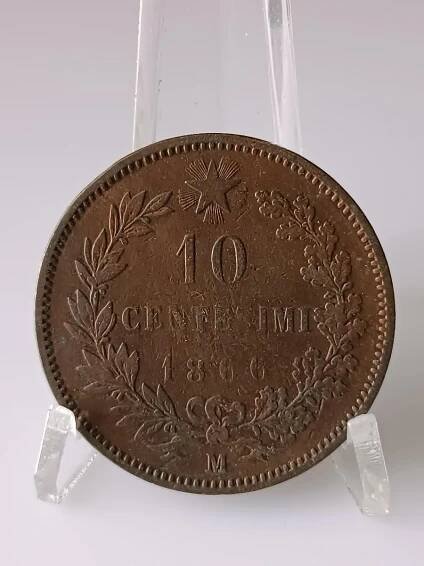 Itálie - 10 centesimi 1866 mincovna Milán (X5)