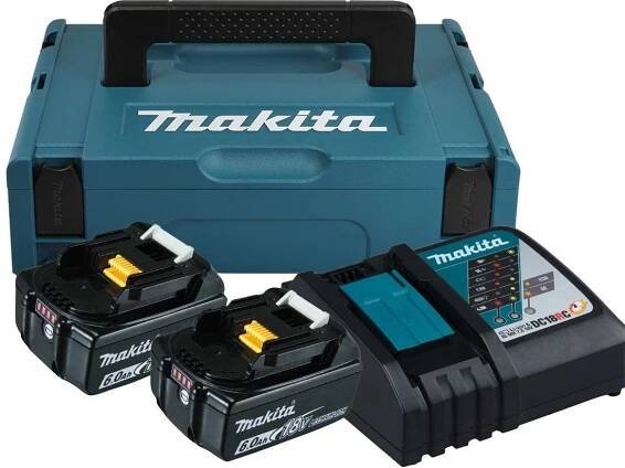 Sada Makita 198116-4: 2x aku BL1860B Li-ion 18V/6.0Ah + nabíječka DC18RC + Makpac