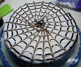  jak vyrobit pavučin na dortu